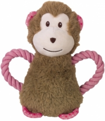 Nobby hračka plyšový opice pro psy 21 cm s lanem