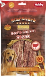 Nobby StarSnack BBQ Beef & Chicken Steak pamlsky 113g