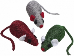 Nobby ToyBox Vánoční myšky 3 barvy 68 ks 7 cm