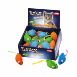 Nobby Toy Box Cat síťované myši s catnipem 28 ks