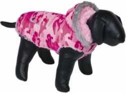 Nobby POLAR obleček pro psa s kapucí 32cm růžový maskáč